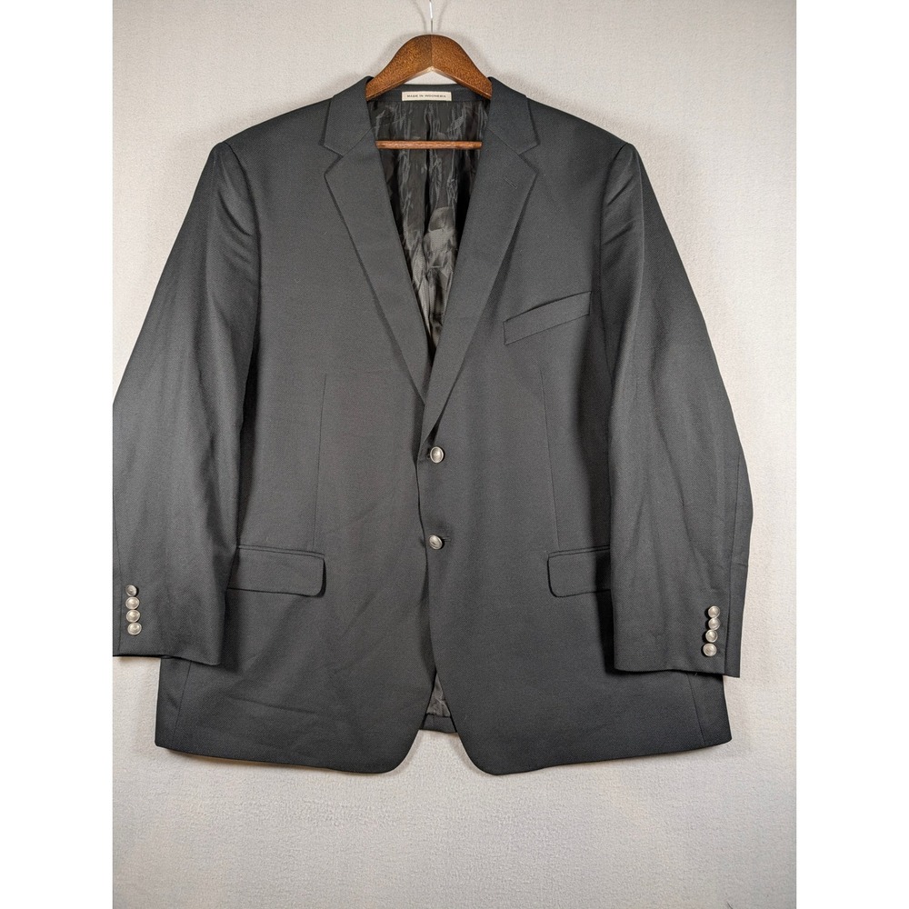 Joseph Abboud Heritage Mens 52R Blazer Reda Super 110s Wool Black Sport Coat